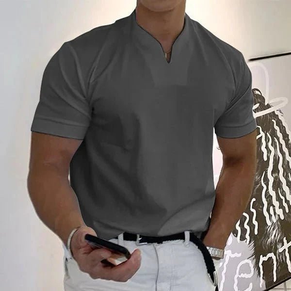 Men's V-Neck Quick-Dry Performance T-Shirt | Athletic Fit Front