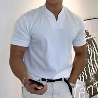 Men's V-Neck Quick-Dry Performance T-Shirt | Athletic Fit Hero