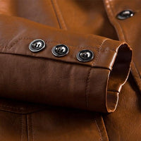 Men's Vegan Leather Blazer | Notched Lapel Tailored Fit Back