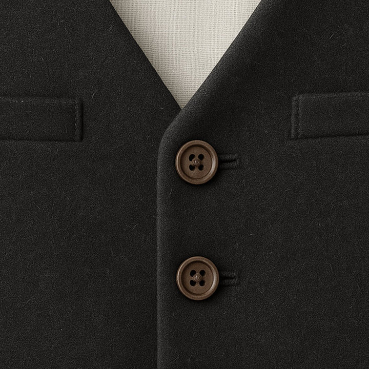 Men's Vintage Button-Up Vest | Notched Hem Tailored Detail