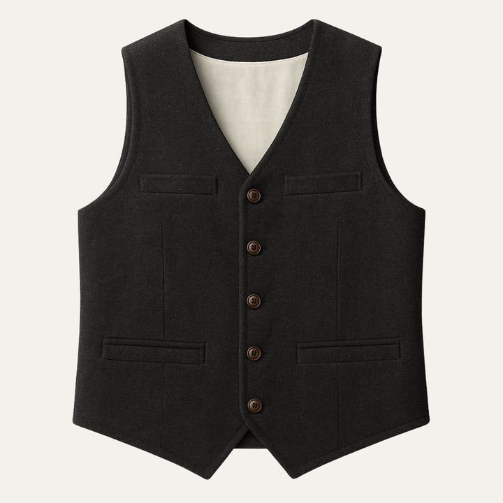Men's Vintage Button-Up Vest | Notched Hem Tailored Hero