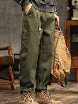 Men's Vintage Cargo Pants with Rolled Cuffs