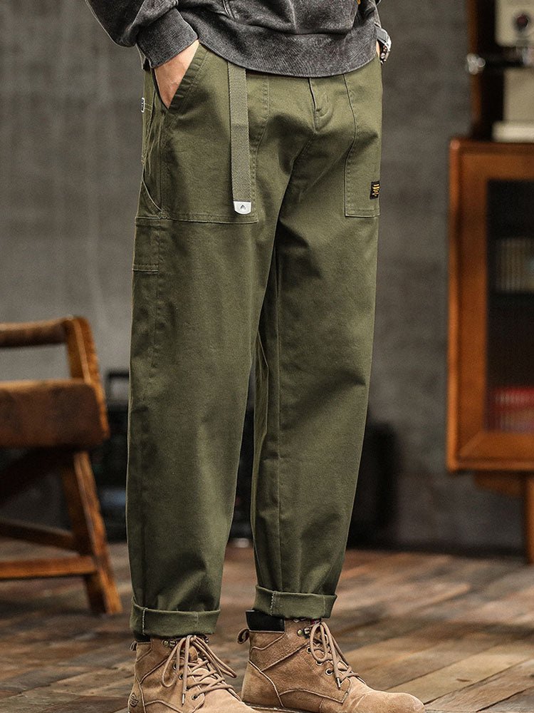 Men's Vintage Cargo Pants with Rolled Cuffs Lifestyle