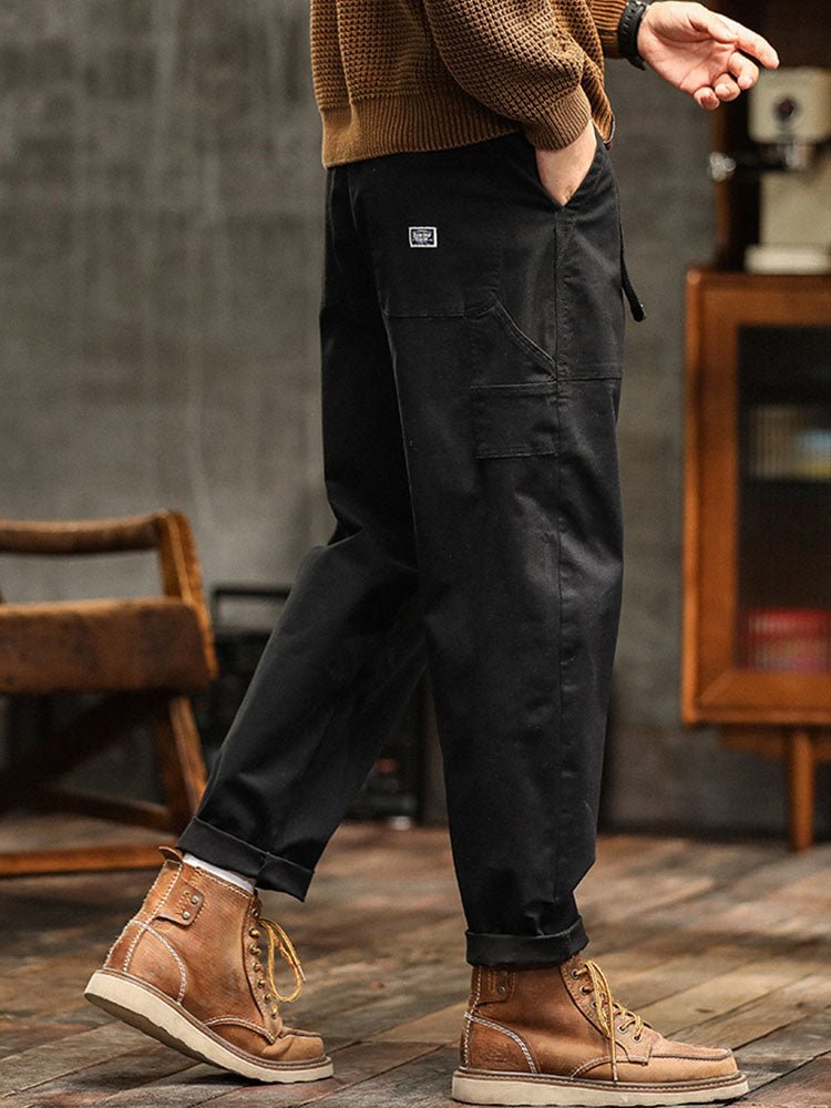 Men's Vintage Cargo Pants with Rolled Cuffs View 12
