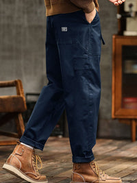 Men's Vintage Cargo Pants with Rolled Cuffs View 13