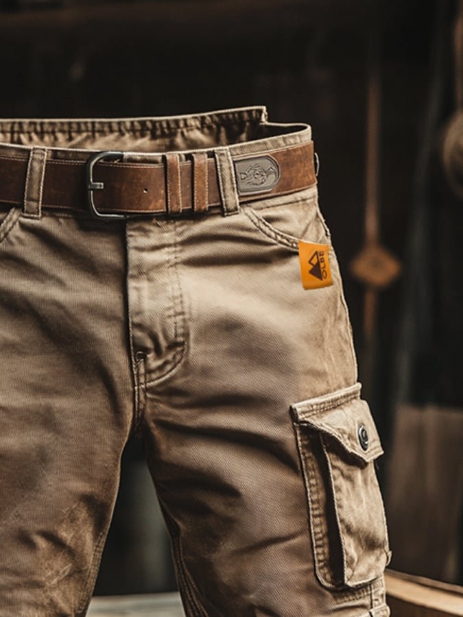 Men's Vintage Cargo Shorts Pants Side