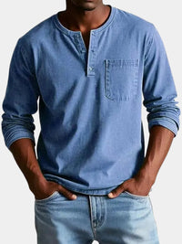 Men's Vintage Henley Shirt Top Hero