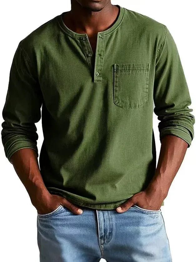 Men's Vintage Henley Shirt Top Lifestyle