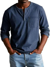 Men's Vintage Henley Shirt Top