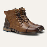Men's Vintage Leather Ankle Boots | Cap Toe Classic