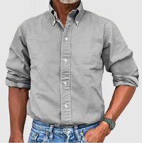 Men's Vintage Wash Cotton Button Down Shirt | Relaxed Fit Full