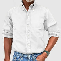 Men's Vintage Wash Cotton Button Down Shirt | Relaxed Fit Hero