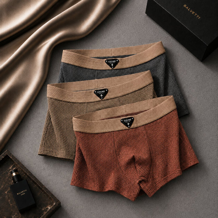 Men's Waffle Knit Cotton Boxer Loungewear Front