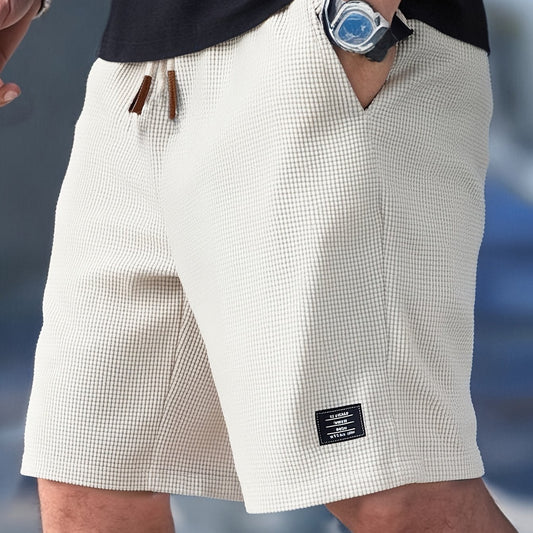 Men's Waffle Knit Relaxed Fit Shorts Pants Front