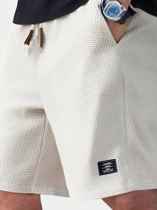 Men's Waffle Knit Relaxed Fit Shorts Pants Hero
