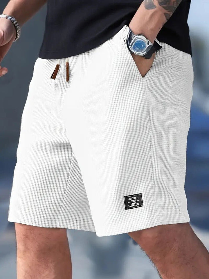 Men's Waffle Knit Relaxed Fit Shorts Pants View 11