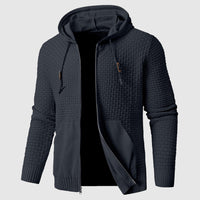 Men's Waffle Zip Up Knit Hoodie | Insulated Front