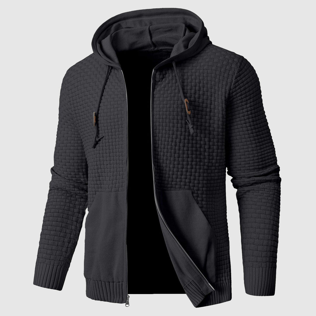 Men's Waffle Zip Up Knit Hoodie | Insulated Hero
