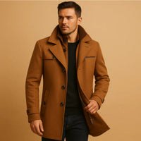 Men's Warm Adjustable Cuff Winter Coat | Bib Collar Back