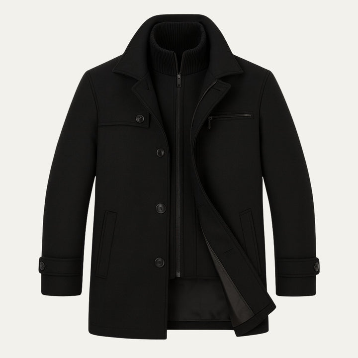 Men's Warm Adjustable Cuff Winter Coat | Bib Collar Hero