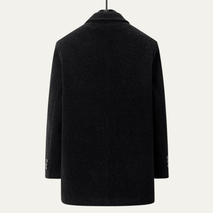 Men's Warm Fur Lined Coat | Scarf Collar Tailored Fit Back