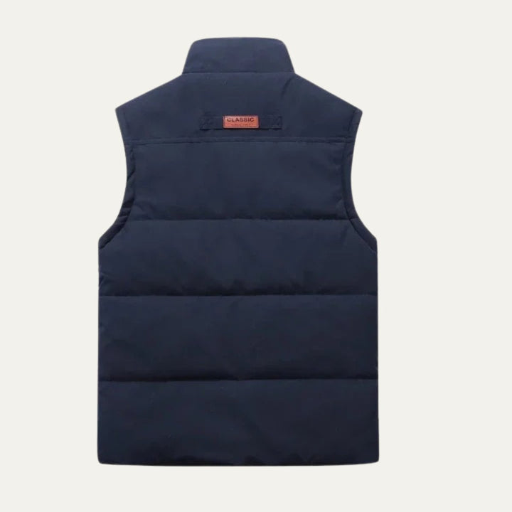 Men's Warm Modern Lined Winter Vest | Dual Cargo Pocket Back