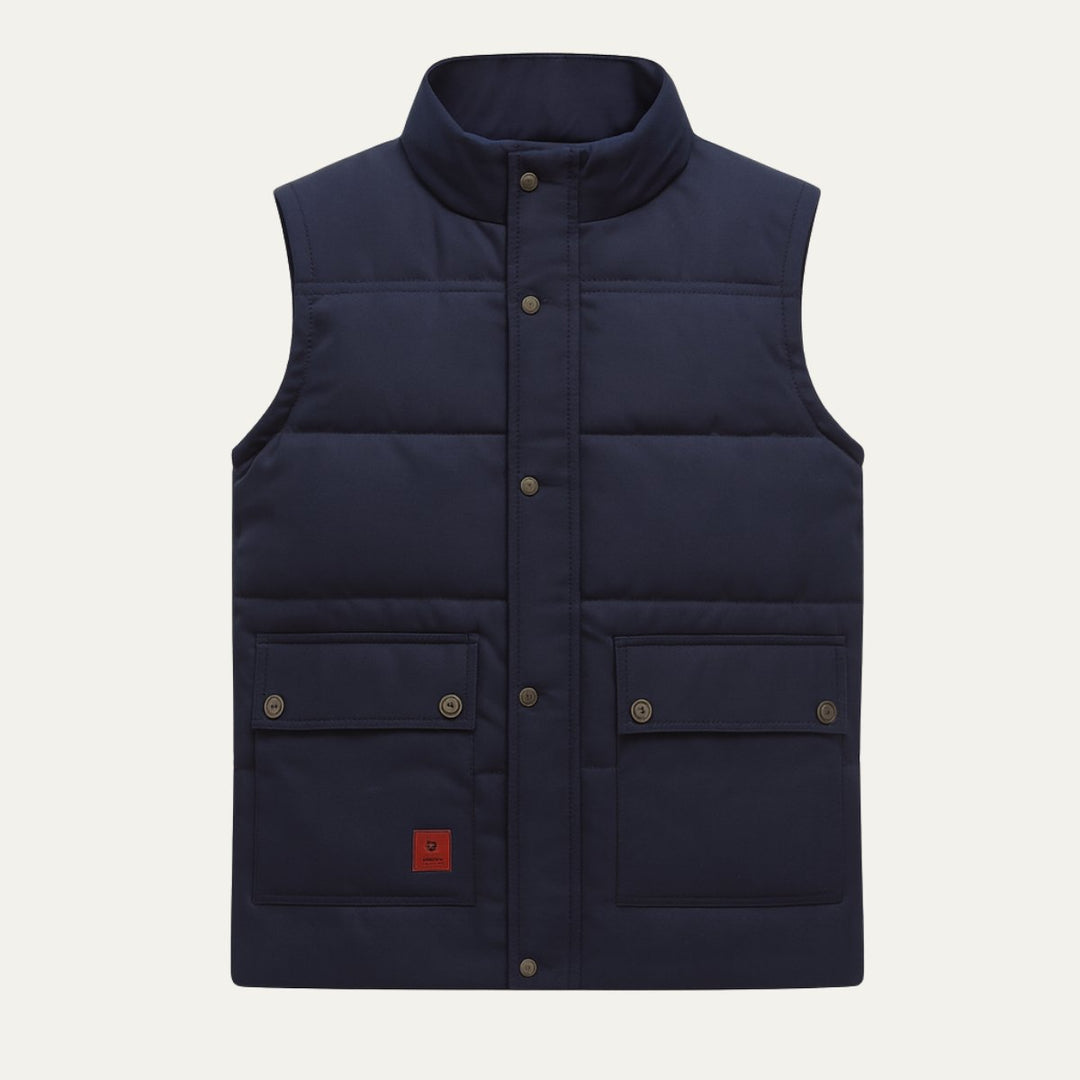 Men's Warm Modern Lined Winter Vest | Dual Cargo Pocket Hero