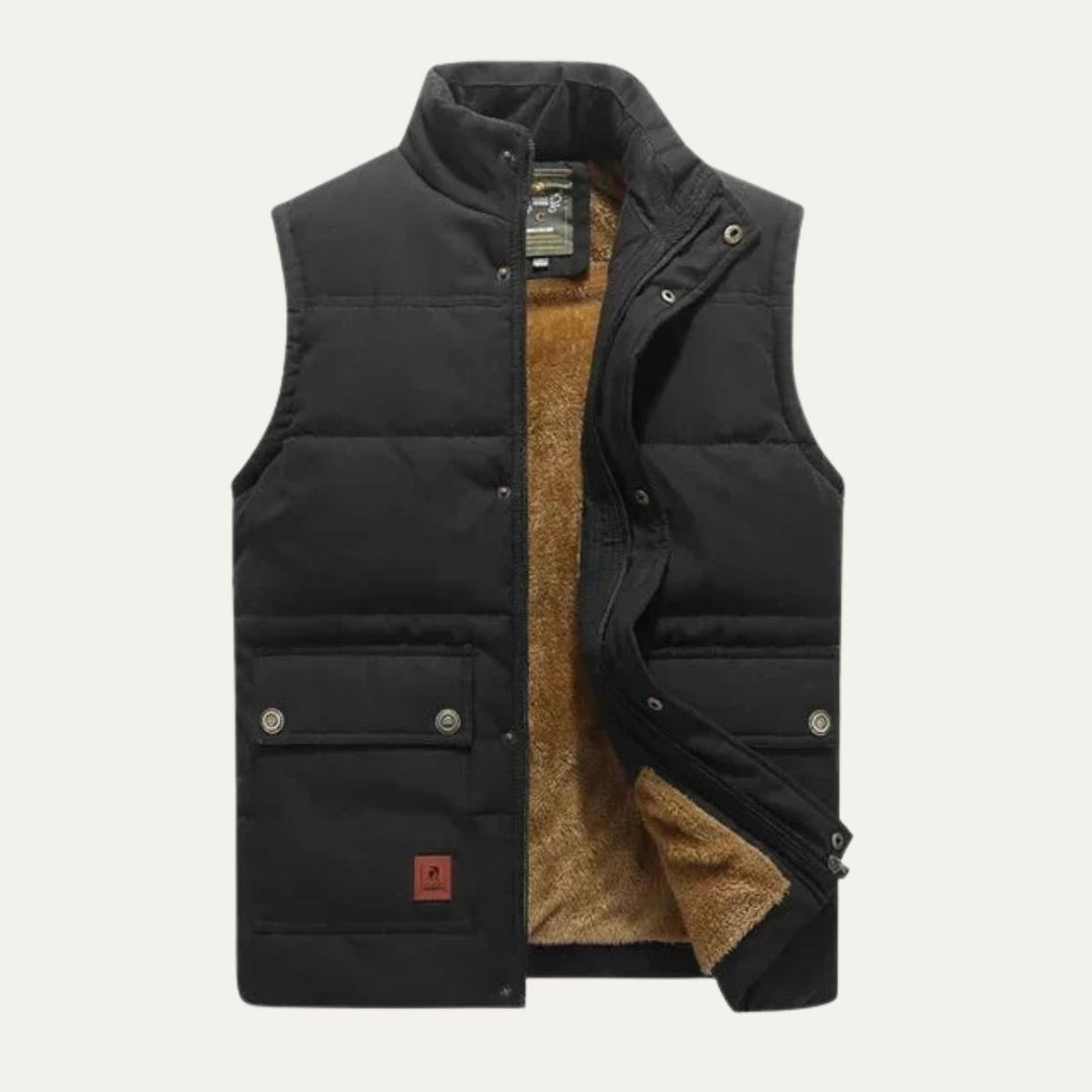 Men's Warm Modern Lined Winter Vest | Dual Cargo Pocket Lifestyle