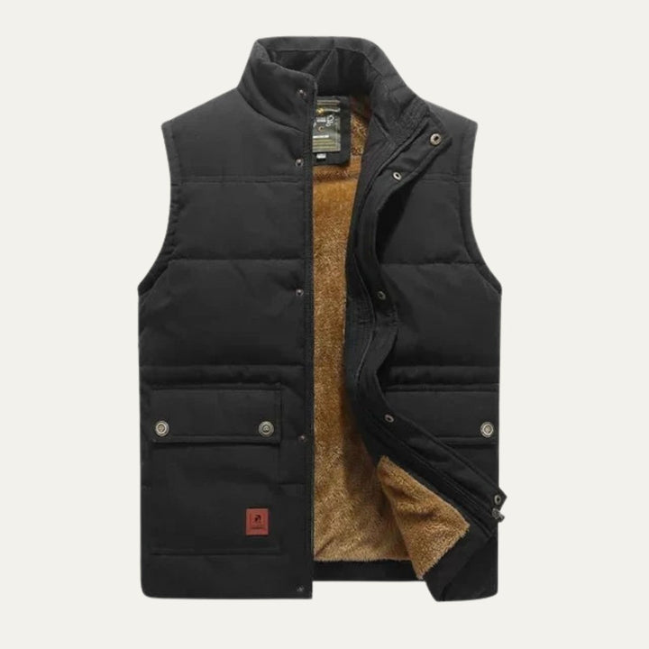 Men's Warm Modern Lined Winter Vest | Dual Cargo Pocket Lifestyle