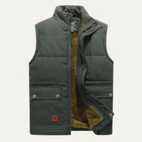 Men's Warm Modern Lined Winter Vest | Dual Cargo Pocket View 11