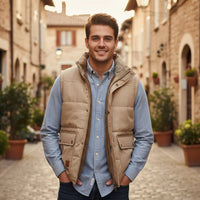 Men's Warm Modern Lined Winter Vest | Dual Cargo Pocket View 14