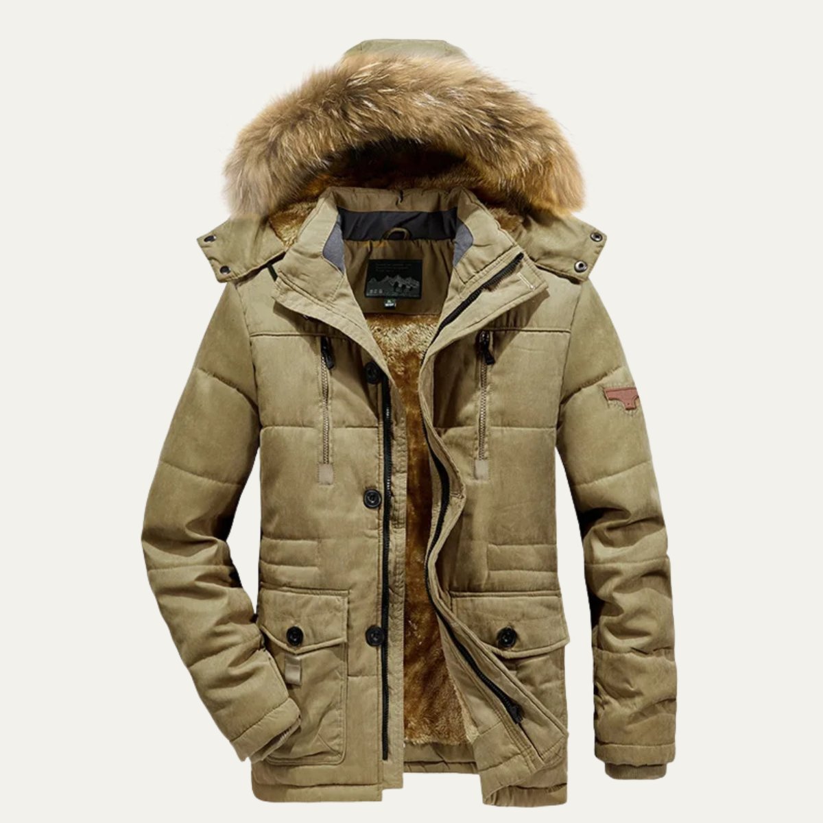 Men's Warm Winter Parka Jacket | Detachable Fur Hood Lined Hero