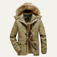 Men's Warm Winter Parka Jacket | Detachable Fur Hood Lined Hero