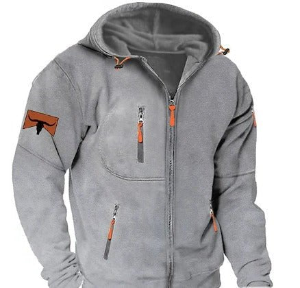 Men's Warm Zip-Up Hoodie | Chest Pocket Casual Fit Hero
