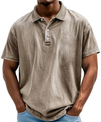 Men's Washed Vintage Style Polo Shirts | Relaxed Casual Back