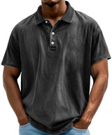 Men's Washed Vintage Style Polo Shirts | Relaxed Casual