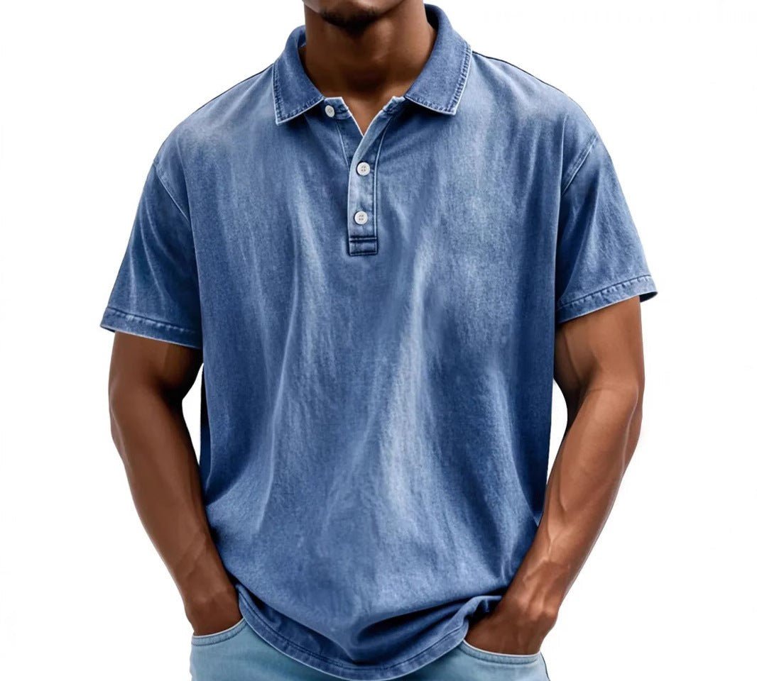Men's Washed Vintage Style Polo Shirts | Relaxed Casual Side