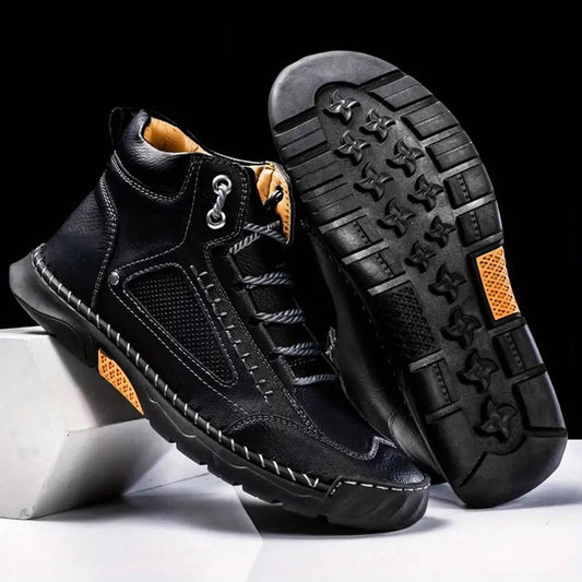 Men's Waterproof Leather Hiking Boots | Arch Support Front
