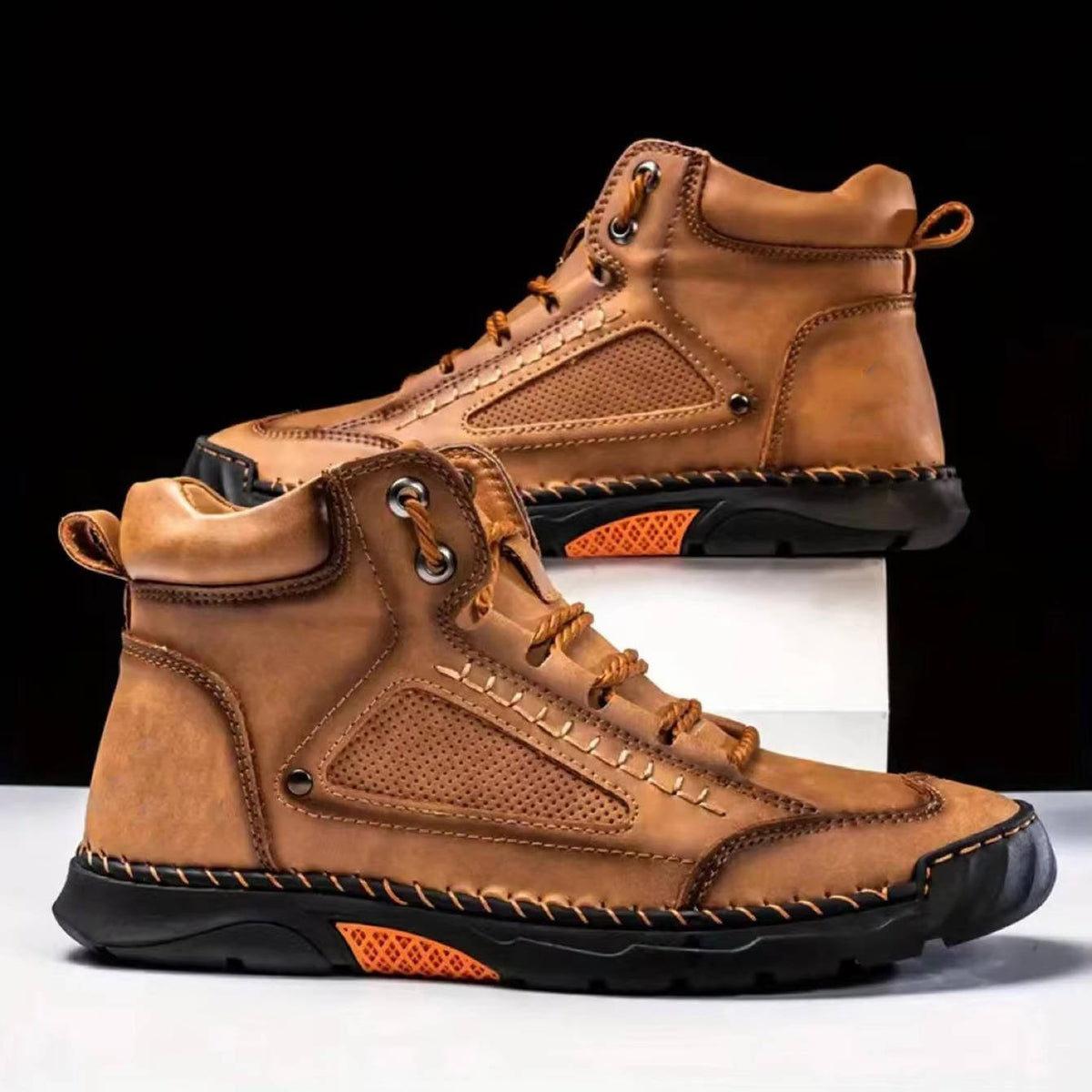 Men's Waterproof Leather Hiking Boots | Arch Support Side