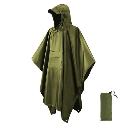 Men's Waterproof Poncho Jacket | Visor Hood Front