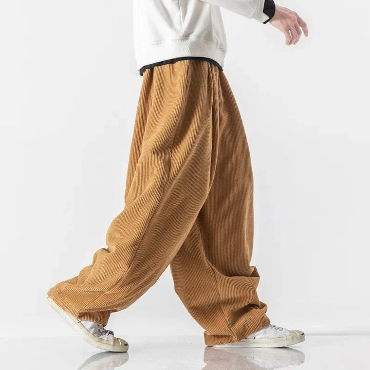 Men's Wide Leg Corduroy Sweatpants | Relaxed Fit Front
