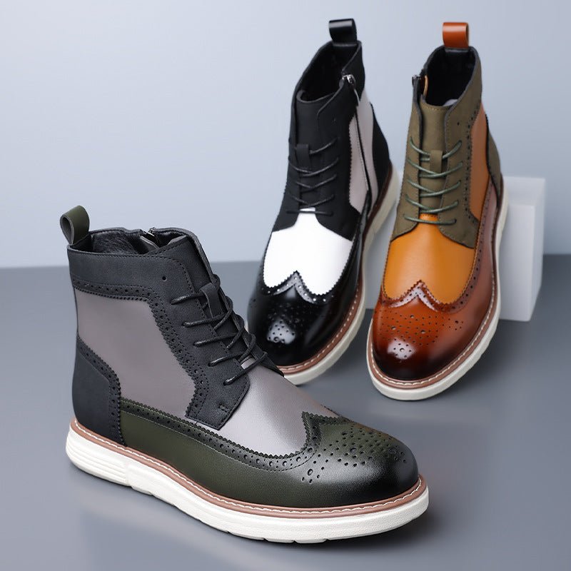 Men's Wingtip Brogue Boots | Leather Hybrid Lug Sole Alternate