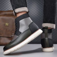 Men's Wingtip Brogue Boots | Leather Hybrid Lug Sole Full