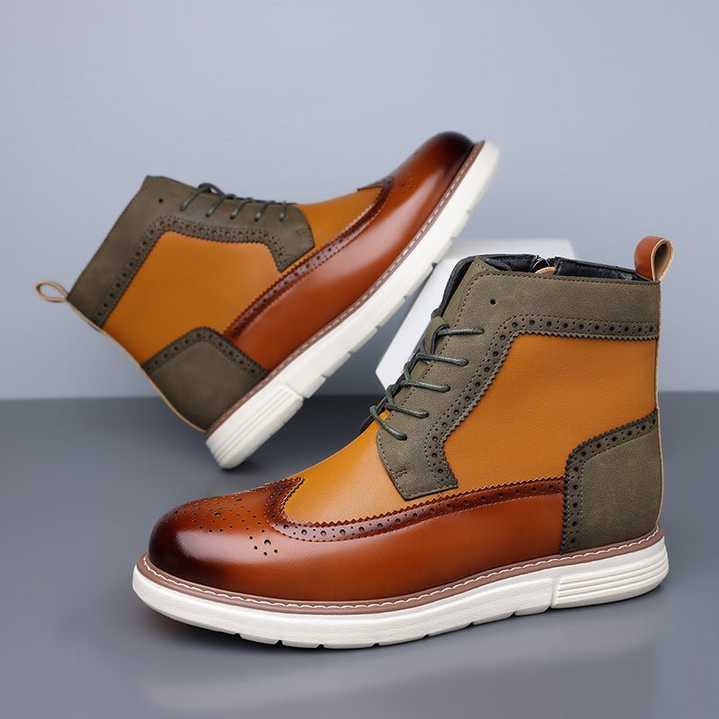 Men's Wingtip Brogue Boots | Leather Hybrid Lug Sole Hero