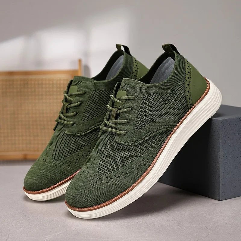 Men's Wingtip Slip-On Sneakers | Mesh Breathable Cushioned Sole Hero