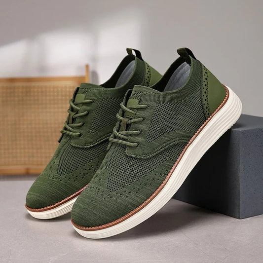 Men's Wingtip Slip-On Sneakers | Mesh Breathable Cushioned Sole Hero