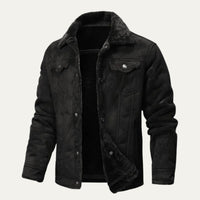 Men's Winter Shearling Biker Leather Jacket | Sherpa Lined Back