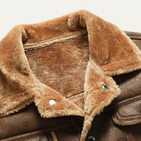 Men's Winter Shearling Biker Leather Jacket | Sherpa Lined Detail