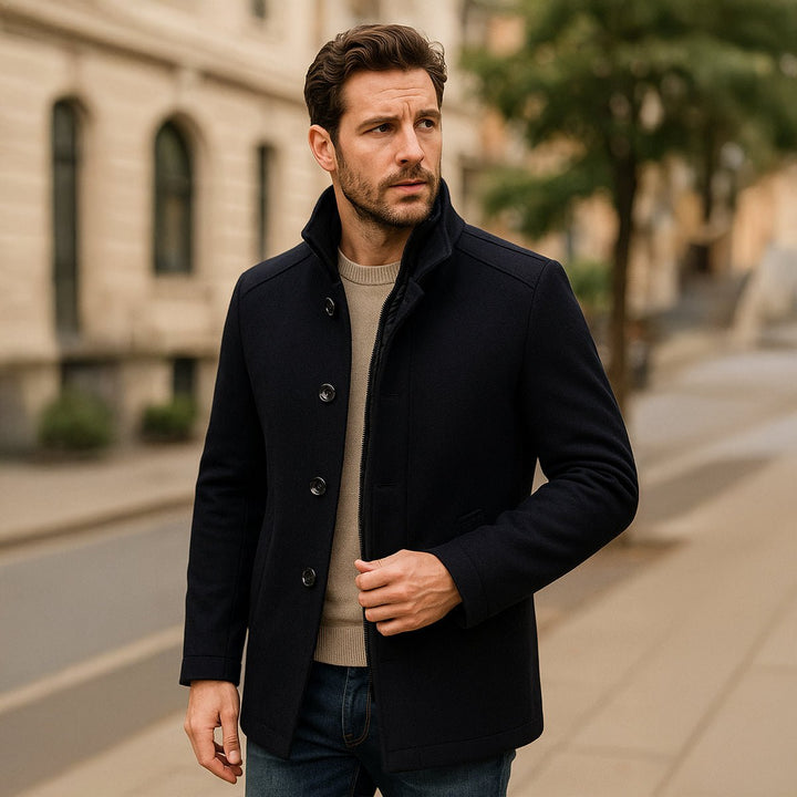 Men's Wool Blend Classic Trench Coat | Detachable Inner Vest Alternate