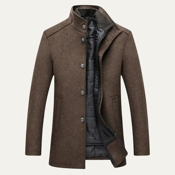 Men's Wool Blend Classic Trench Coat | Detachable Inner Vest Hero
